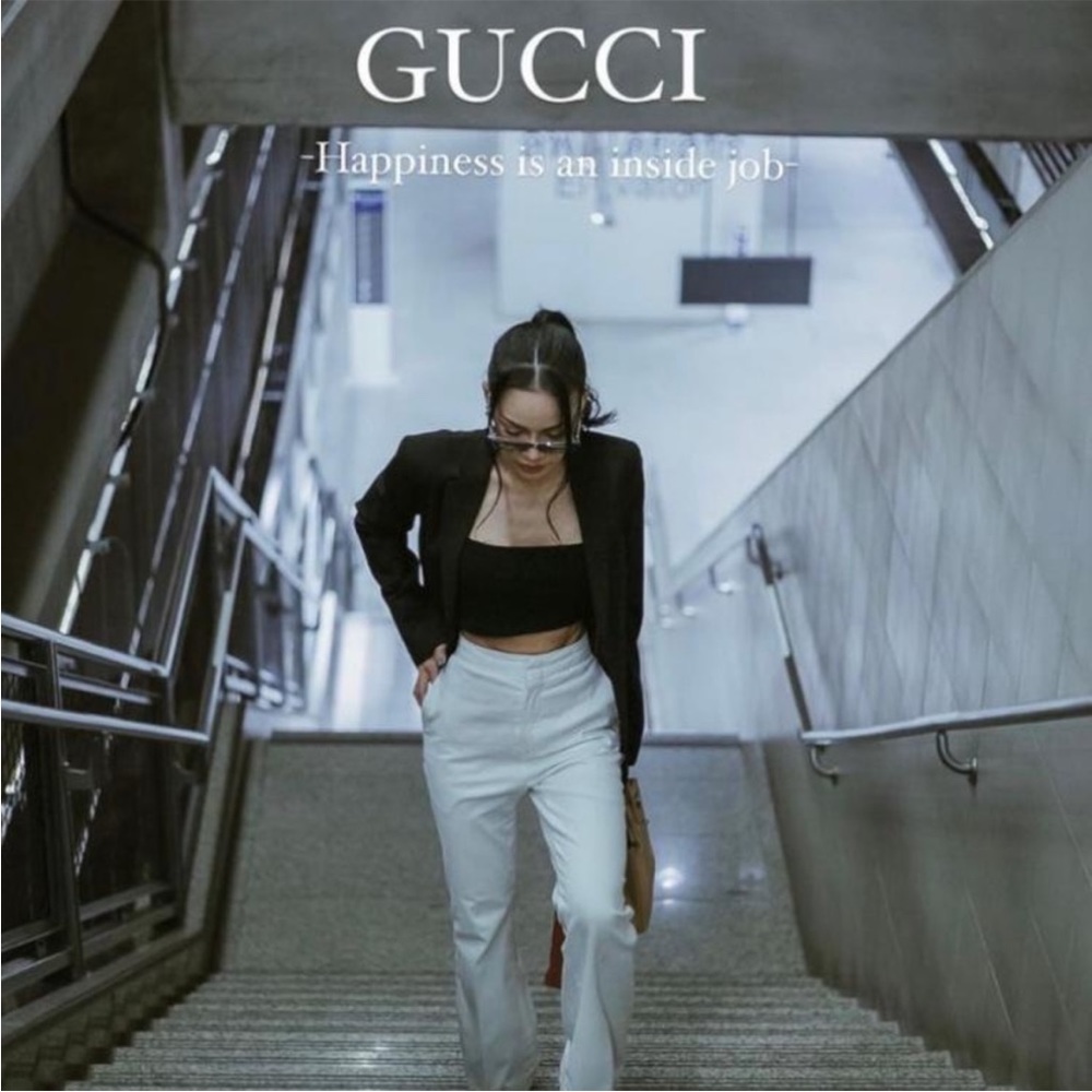 New GUCCI Monochromatic Rectangle Sunglasses w/ Interlocking G Temples - Picture 9 of 14